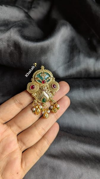 Emerald Peacock Rajwadi Ring