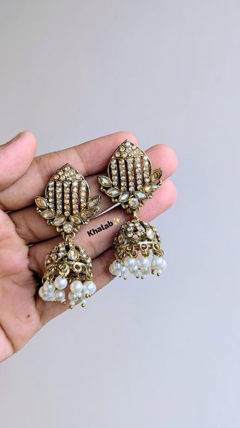 Mini Kundan-Stone Jhumka