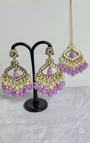 Kundan Earring-Tikli Set
